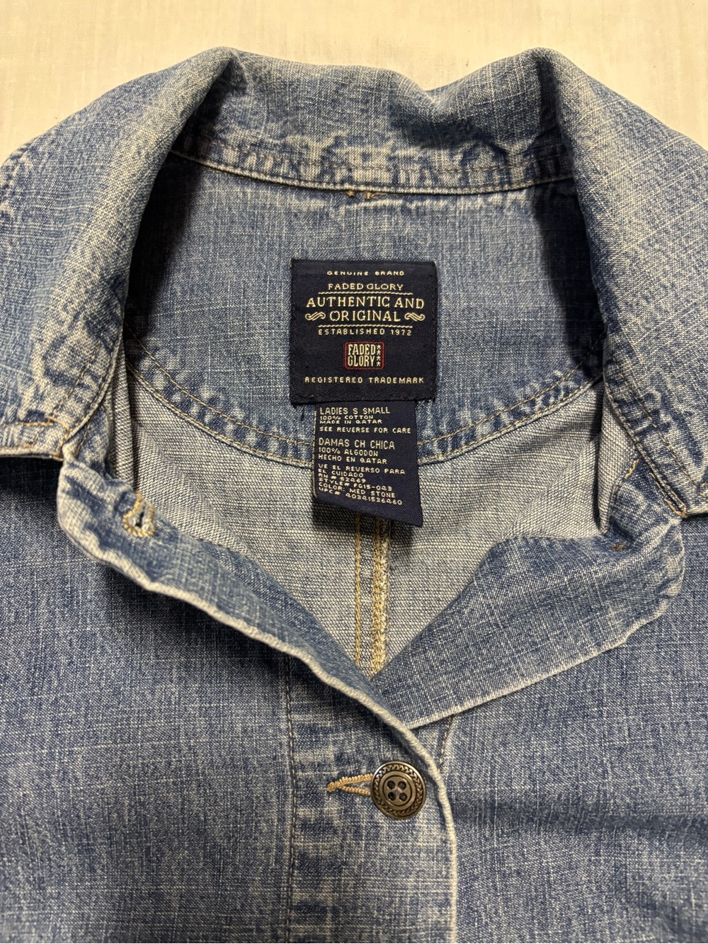 Faded Glory Vintage Light Blue Denim Jacket - Picture 3 of 6